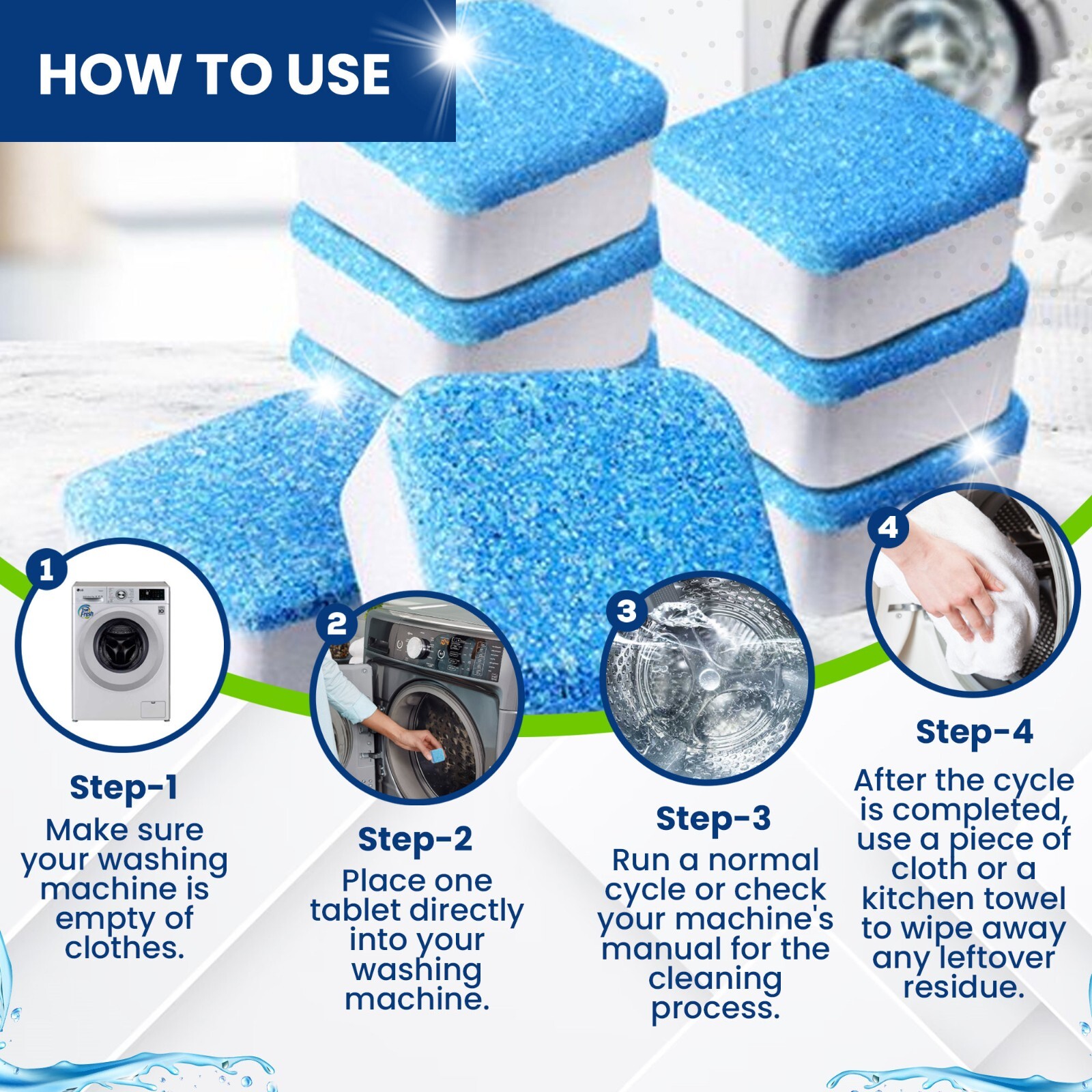 True Fresh Washing Machine Cleaning Tablets 15 Pack – Washer Cleaner Tablets