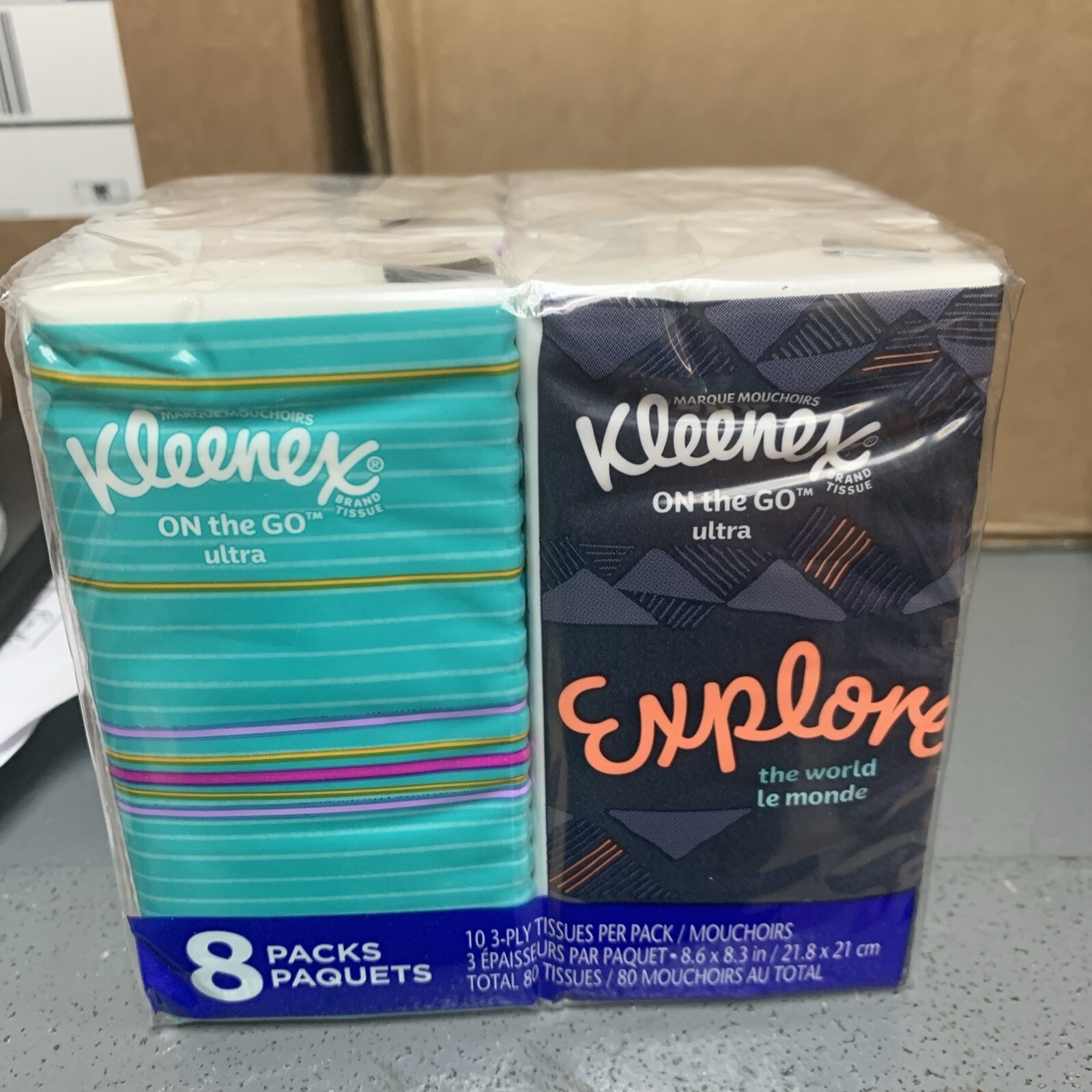 Kleenex 46651 3-Ply On The Go PKs Facial Tissues – (8/PK) New