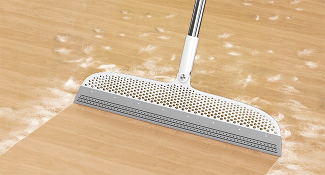 Silicone Floor Squeegee, 180° Rotating Air Broom, Squeegee for Floor with a Long