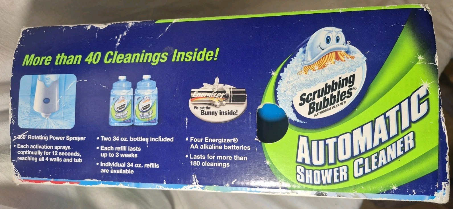 New Scrubbing Bubbles Automatic Shower Cleaner Kit 2 Cleaning Solutions Box Worn