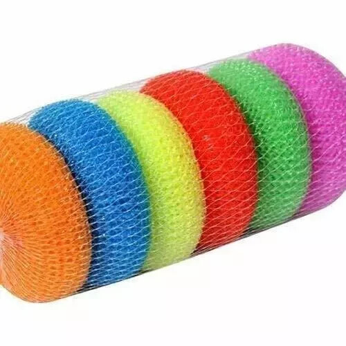 200 PC Nylon Plastic Cleaning Scrubber Kitchen Dish Pot Pan Washing Spiral Mesh