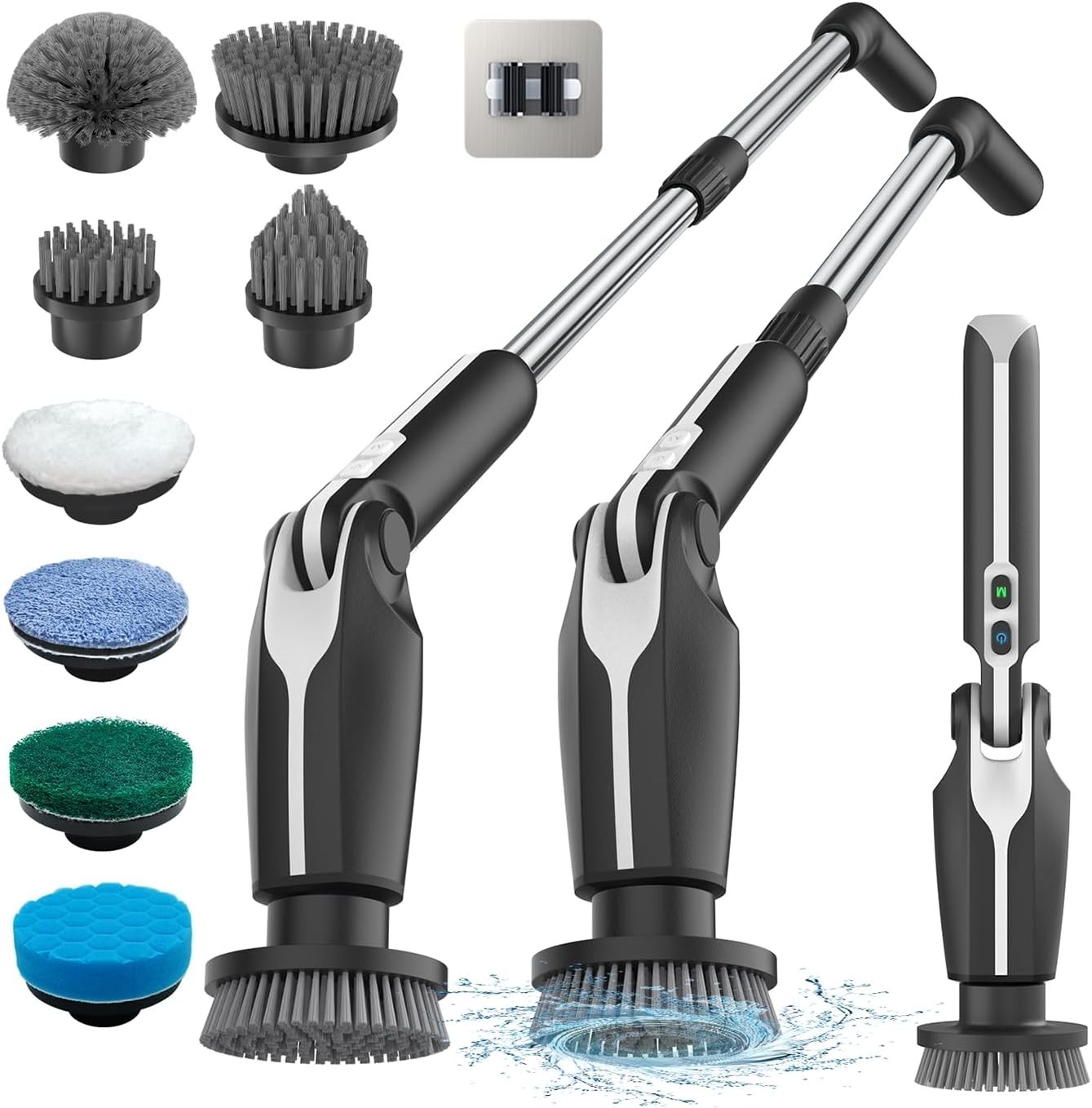 Electric Spin Scrubber, Shower Scrubber with 4 Adjustable Angles and 8 Brush …