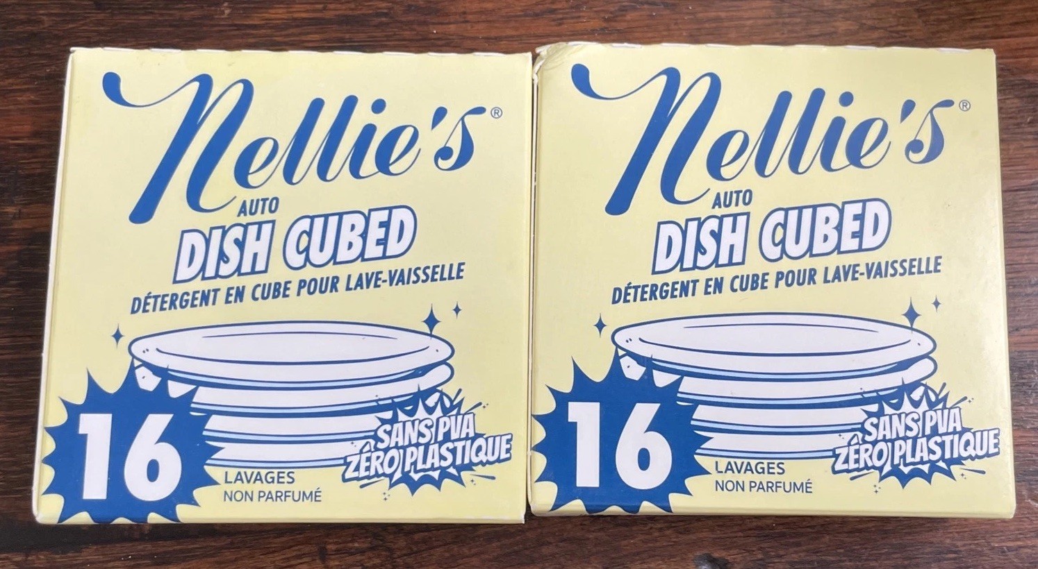 Nellie’s Auto Dish Cubed Dishwasher Cubes, Unscented, 2 packs 32 Loads total