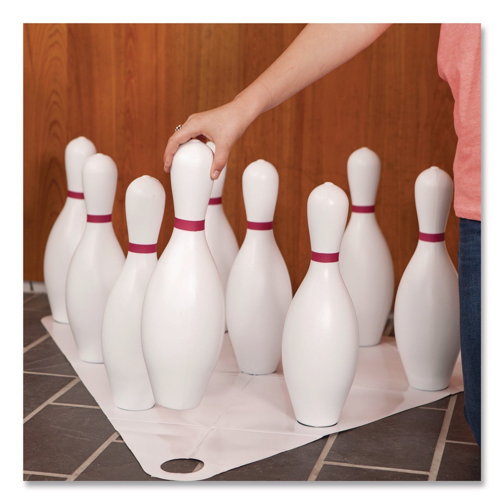 Champion Sports BP10 Plastic Bowling Pin Set – White (10/Set) New