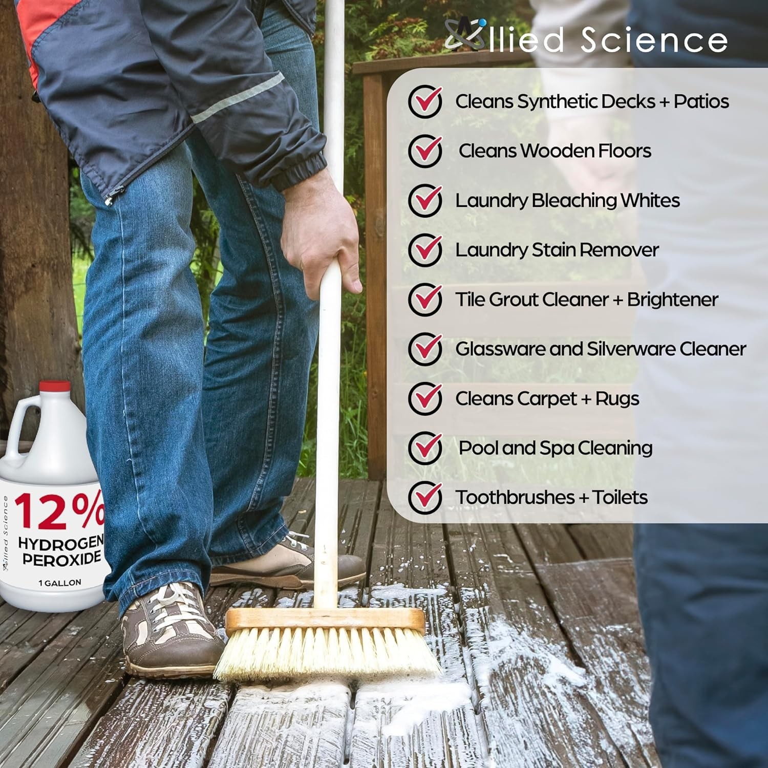 Allied Science 12% Food Grade Hydrogen Peroxide, 4X Stronger – 1 Gallon