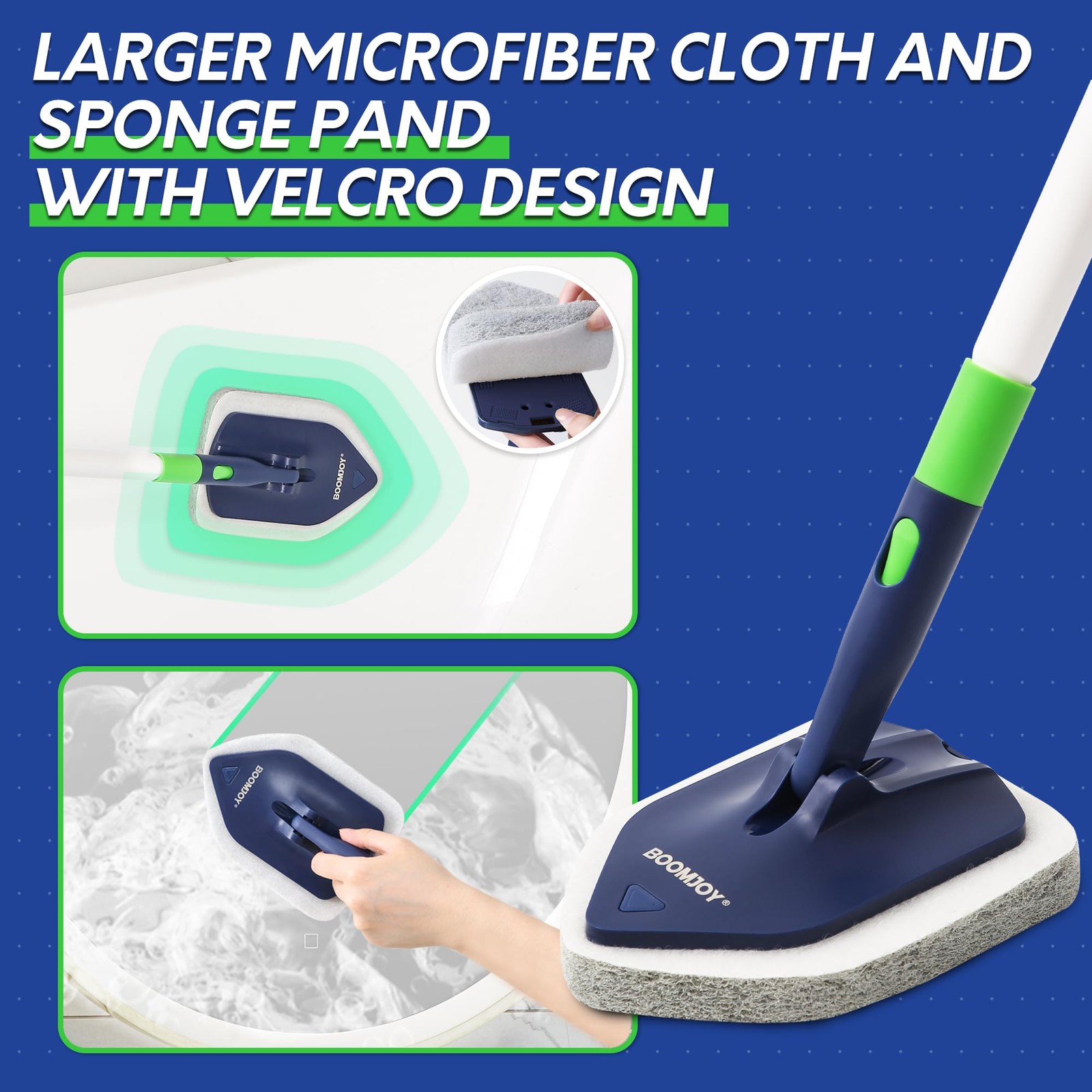 4 in 1 Shower Cleaning Brush, 58″ Extendable Tub and Tile Scrubber Set, Grout…