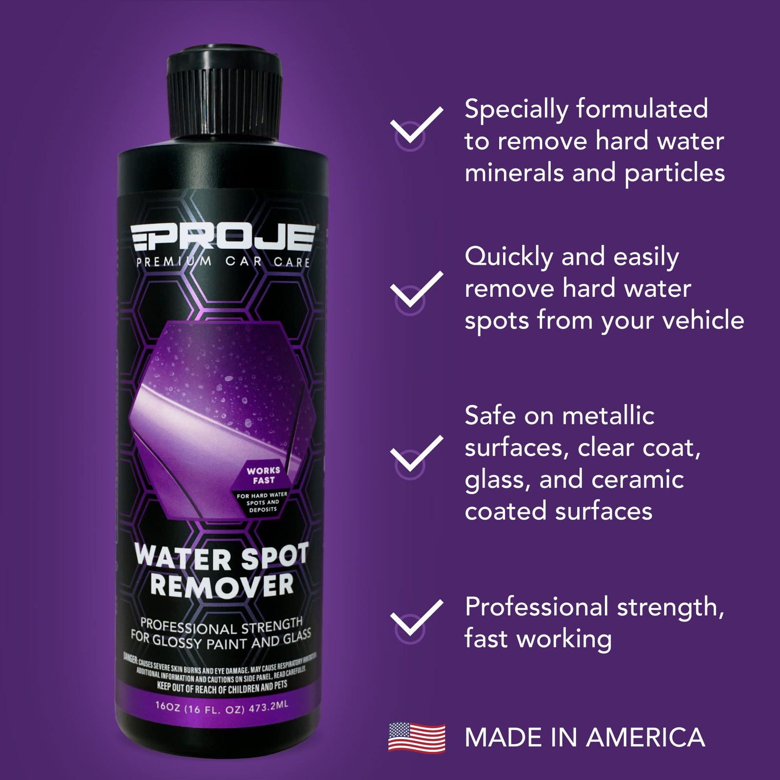 Water Spot Remover Cleaner for Glass Paint Metal Car Detailing 16oz