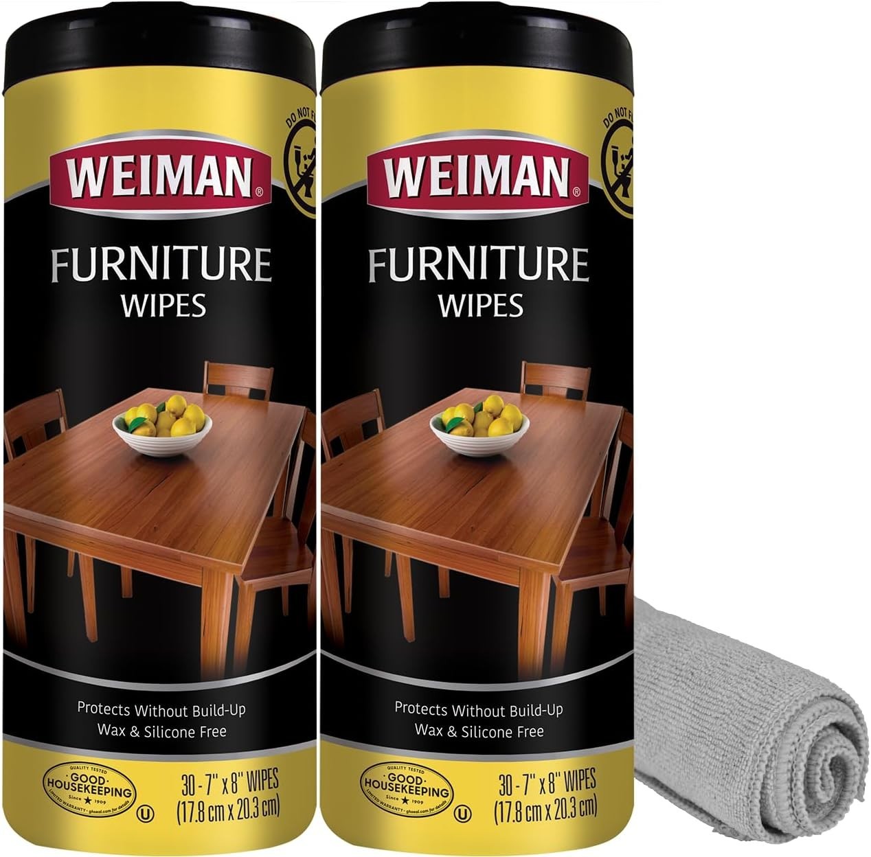 Furniture Cleaner & Polish Wipes, Wood Care Kit, 30 Sheets