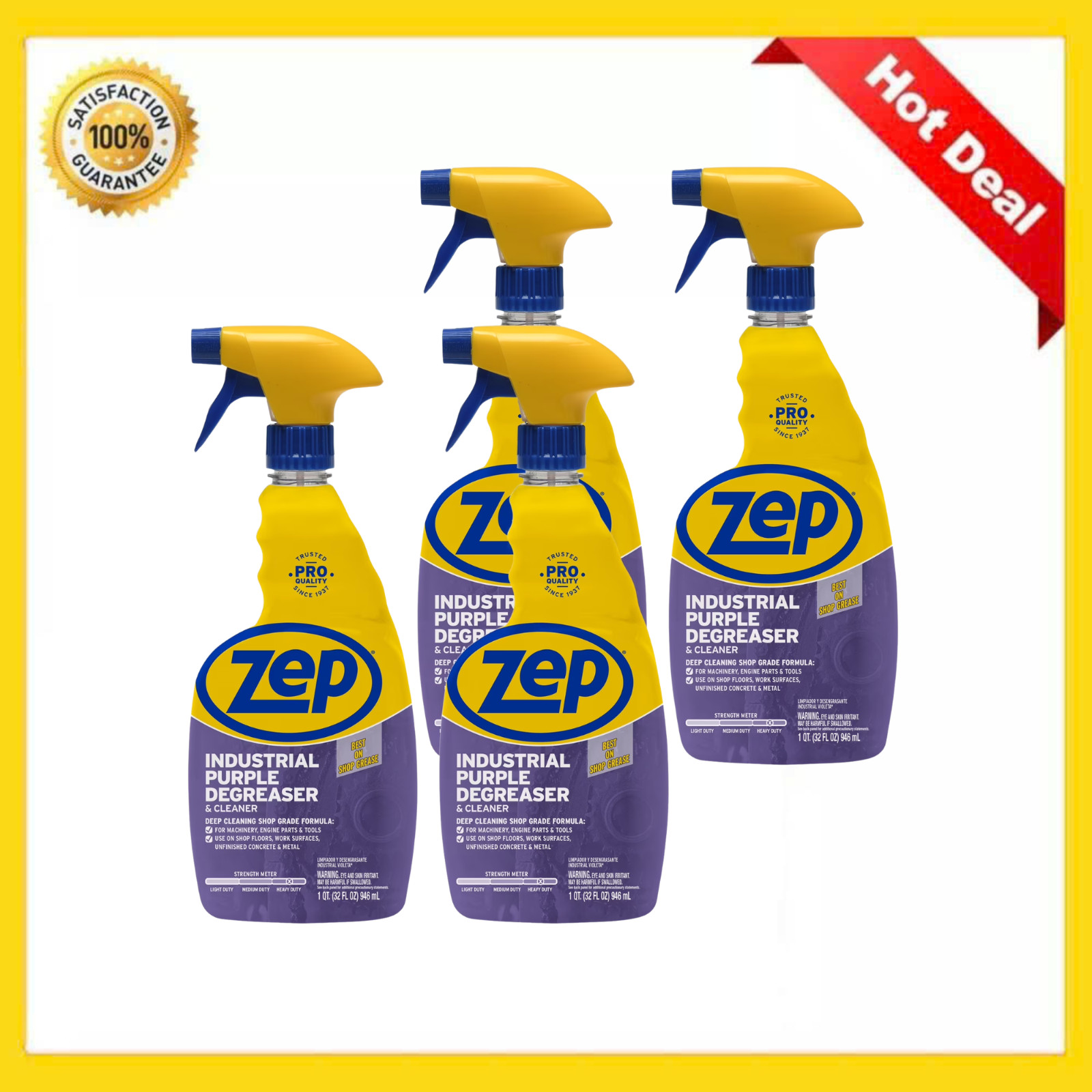 (4 Pack) Zep Industrial Purple 32 oz Concentrated Cleaner Engine Degreaser Spray