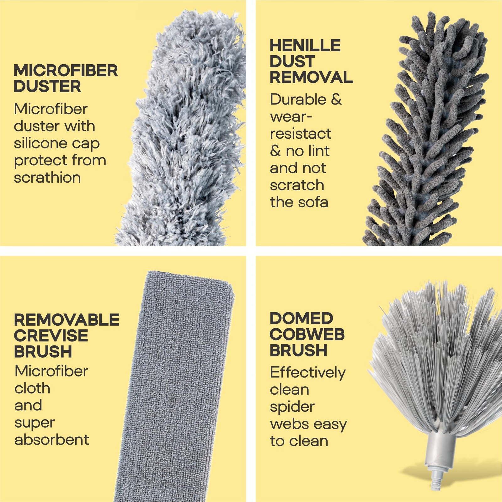 Microfiber Feather Duster with Extension Pole 100 Inches, (8 PCS), Cleaning B…