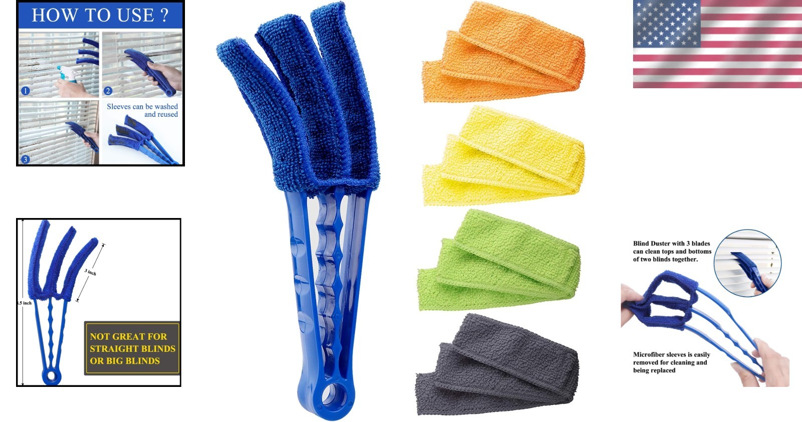 8.5″ Microfiber Blind Cleaner Brush: Lightweight Tool for Hassle-Free Dusting