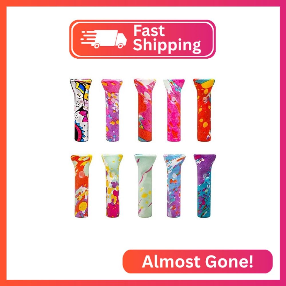 Reusable Glass Tips for Filter Flat Mouthpiece, Gorgeous Bright and Colorful Ø9m