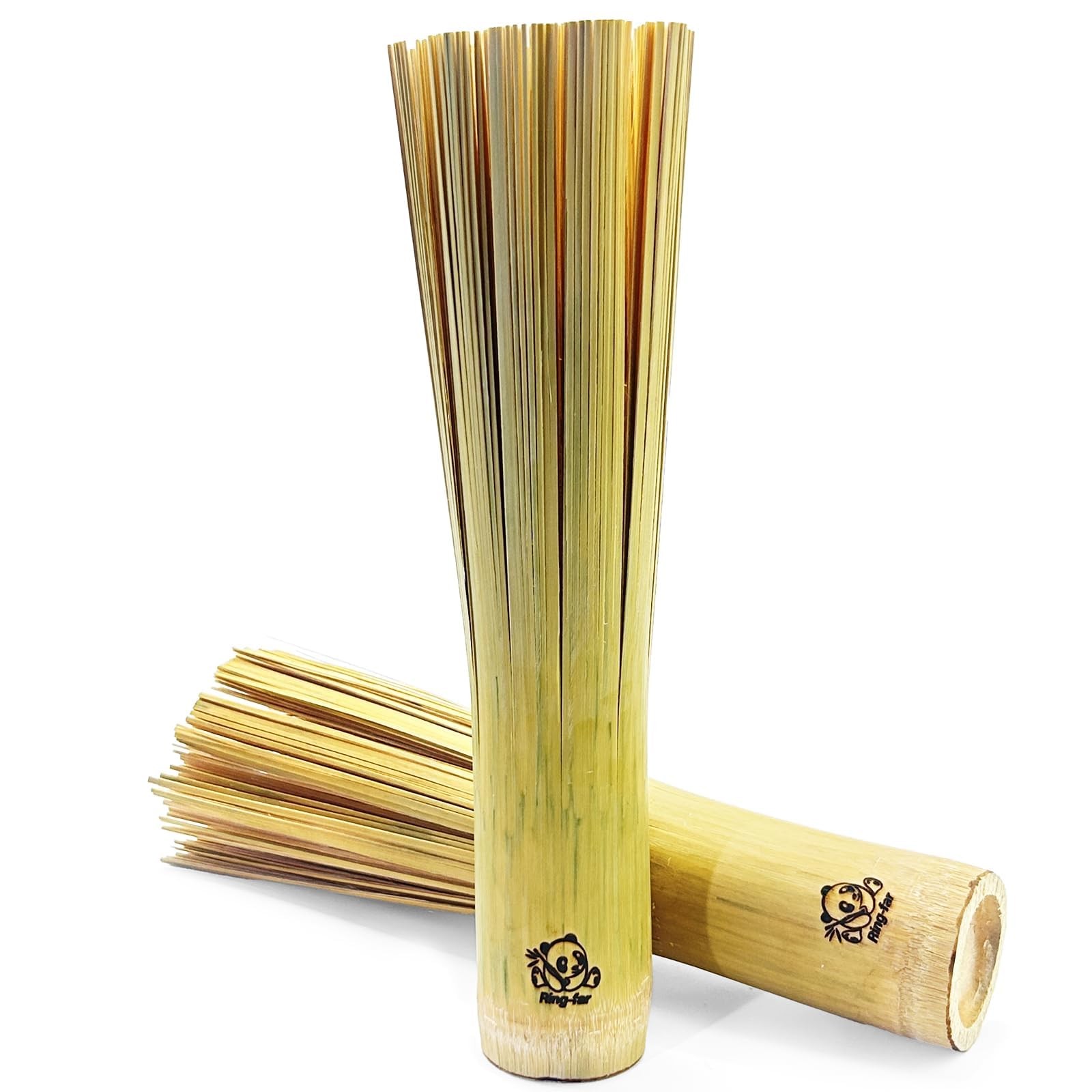 Bamboo Wok Brush 2 Pack – Handmade Natural Scrubbers for Carbon Steel & Cast …