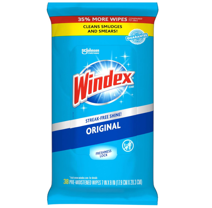 Windex Wipes Glass Cleaning, Pre-Moistened Glass and Surface Wipes to Clean Home