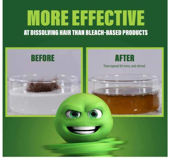 Green Gobbler Drain Clog Remover 5-in-1 Hair Dissolver Shower Sink Septic Safe