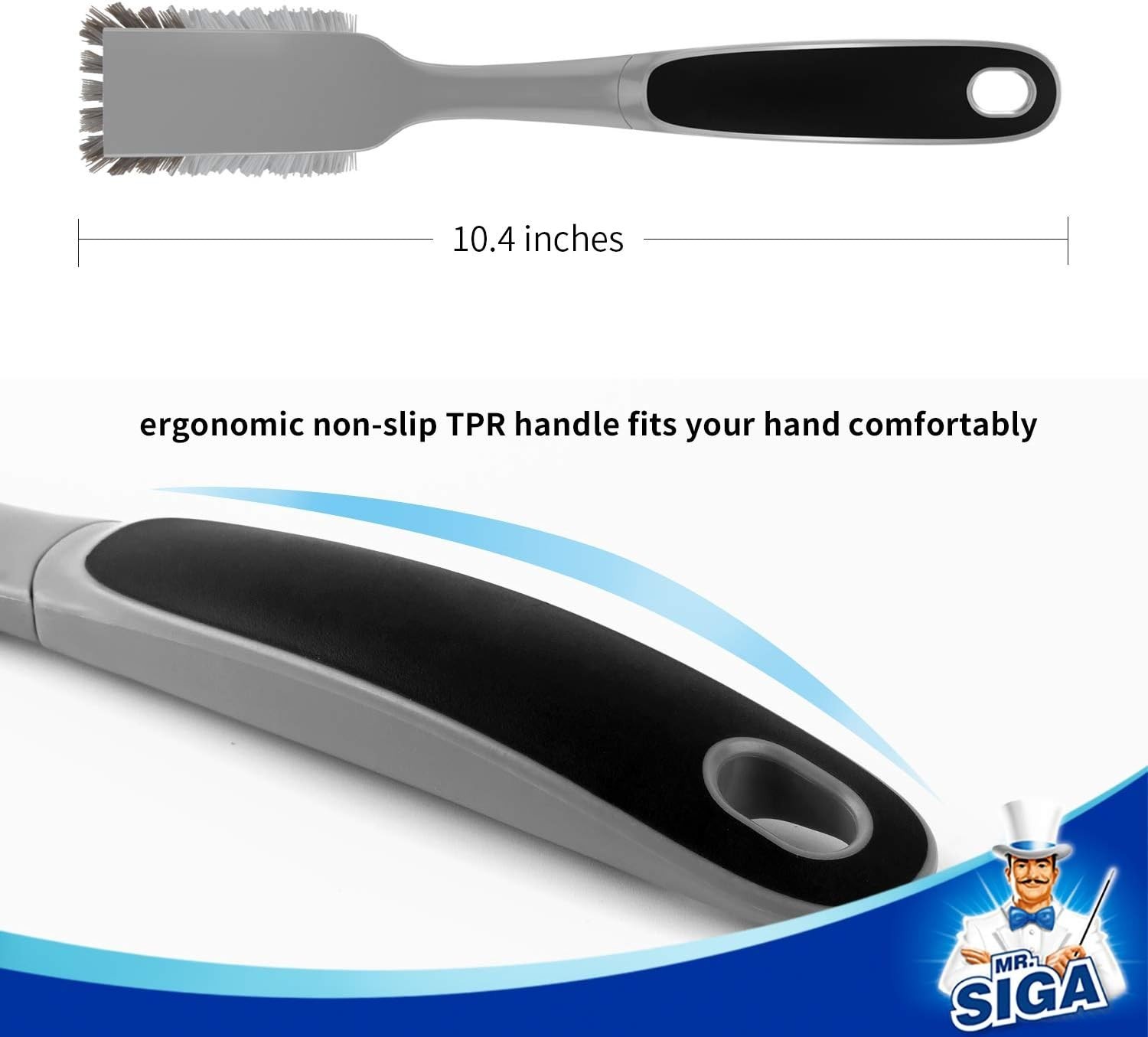Dish Brush with Non Slip Handle Built-in Scraper, Scrub Brush for Dish, Pans,…