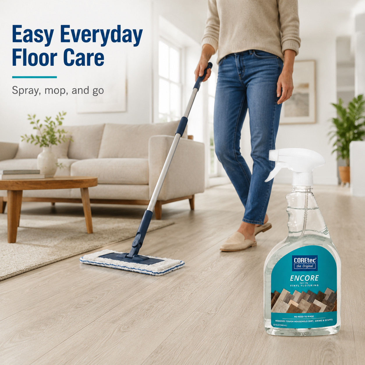 COREtec Encore Luxury Vinyl Floor Cleaner 32 fl oz No Rinse pH Neutral