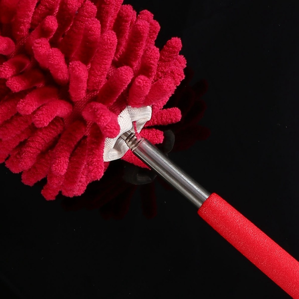 Durable Red Microfiber Car Duster with Expandable Handle Large Head for Cleaning