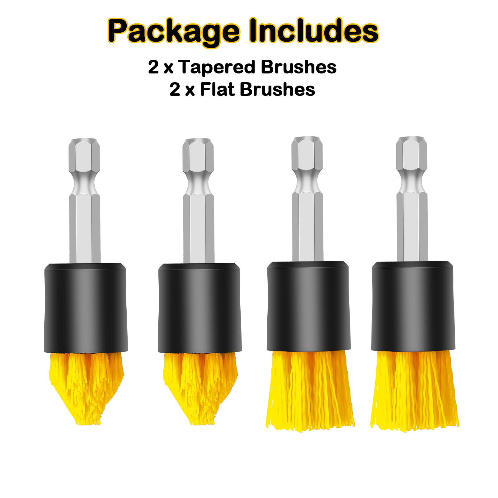 4Pcs Drill Brush Attachment Set Power Scrubber For Tile Grout Car Cleaning Kit