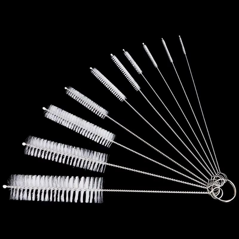 10 Pcs Nylon Straw Brush Cleaner Bottle Tube Pipe Cleaning Set Long Small
