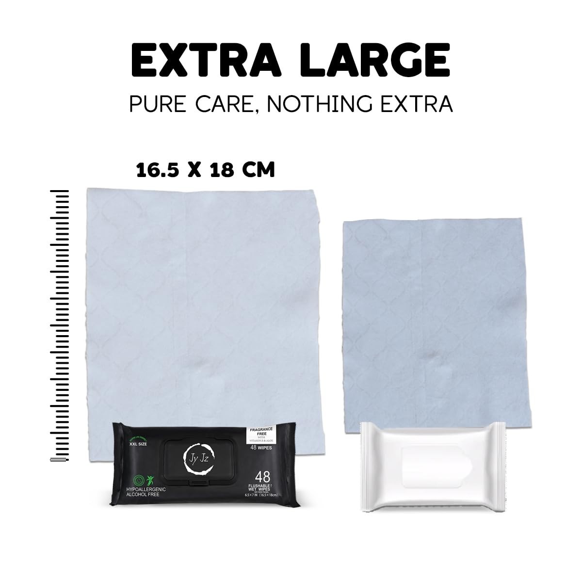 Extra Large Aloe & Vitamin-E Wet Wipes – 6 Pack, Odor Eliminating & Eco-Friendly
