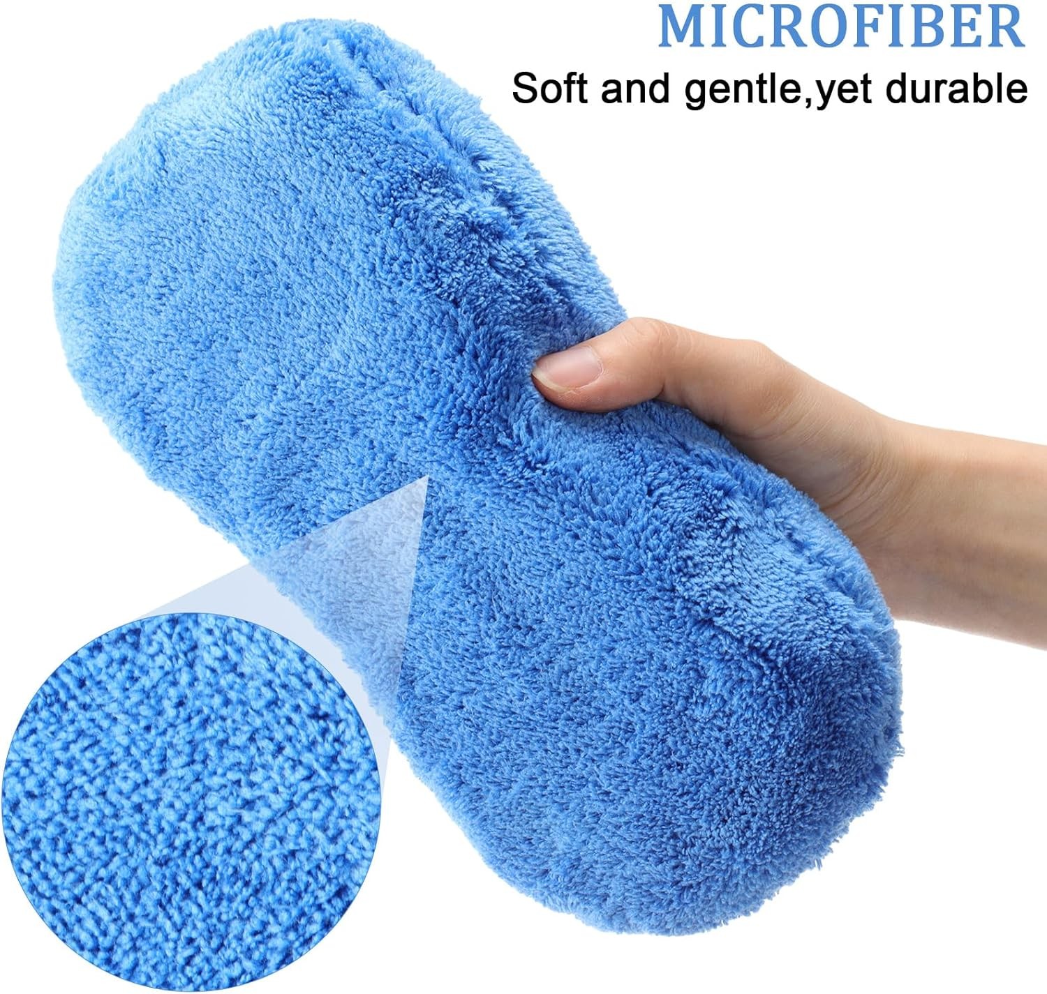 2 Pcs Large Microfiber Car Wash Spo Color: Blue,orangeItem Package Quantity: 2