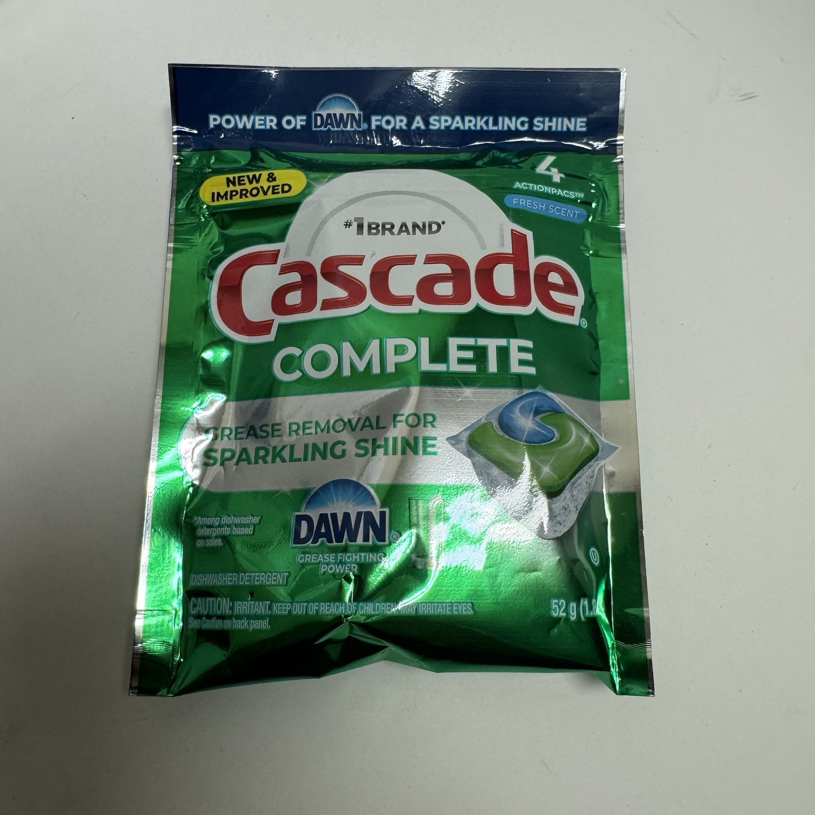 30x Cascade Complete Action Pacs Dishwasher Detergent, Fresh 120 total Travel Sz