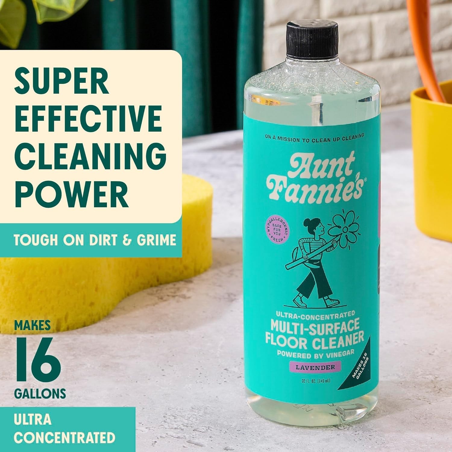 Ultra Concentrated Floor Cleaner 6pk Lavender, Multi-Surface Vinegar Wash Mak…