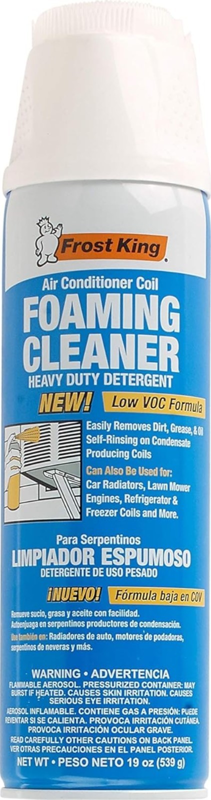 Effortless Coil Cleaning – Frost King Foam Cleaner, 19oz, Low VOC Formula