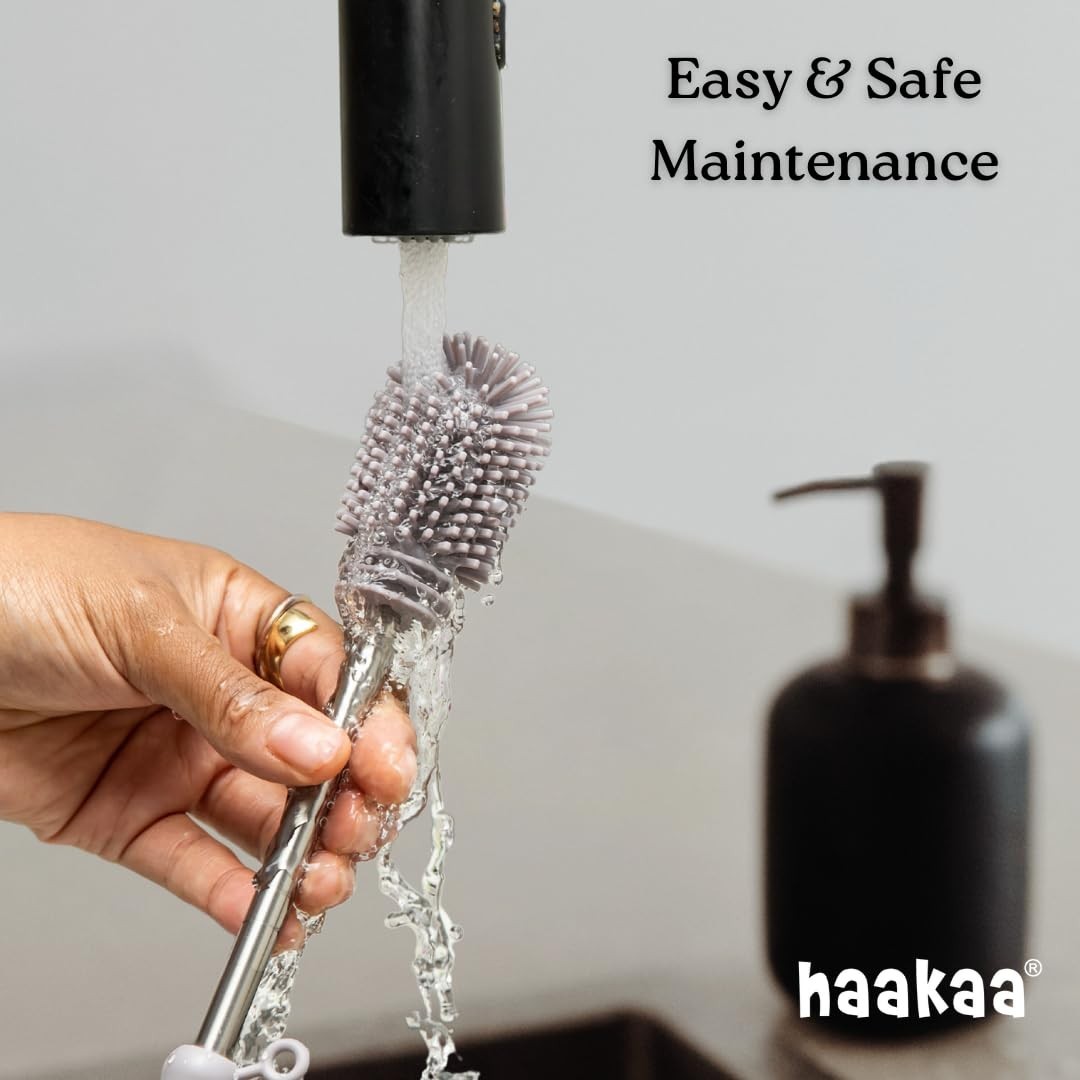 Silicone Cleaning Brush Kit for Bottles & Crevices – Food-Grade, Dishwasher Safe