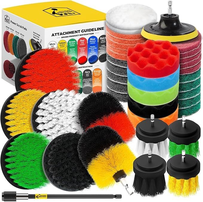 Holikme Premium Drill Brush Set – 40 Pieces for Deep Cleaning & Detailing