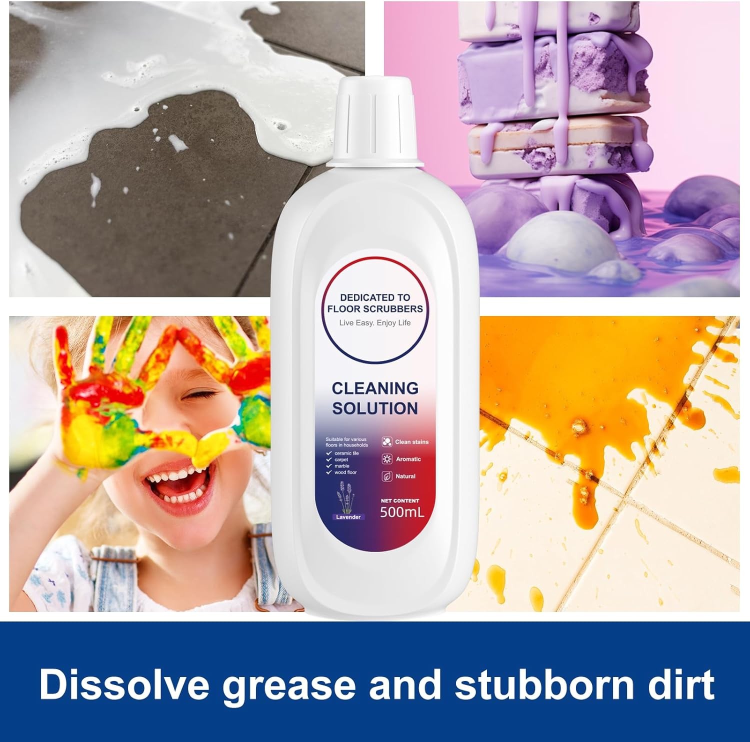 Floor Cleaner 1000ml Lavender Scent Compatible with Tineco Cleaning Solution