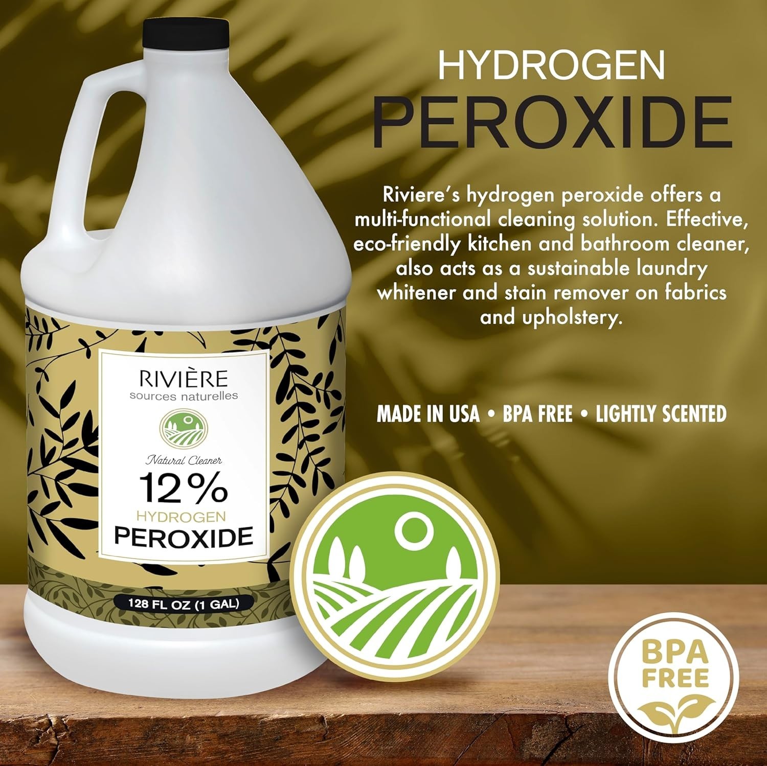 Rivière 12% Hydrogen Peroxide – 4 Gallons