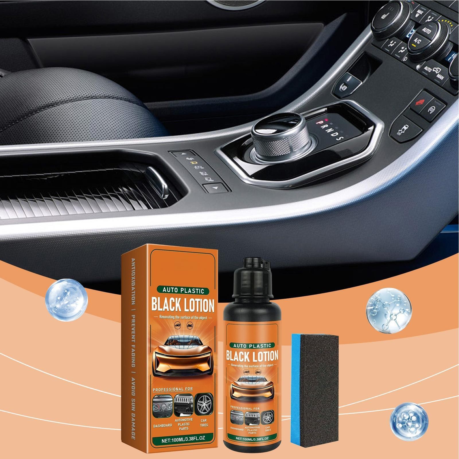 Auto Plastic Restorer Kit Car Interior Faded Plastic Rubber Care Lotion