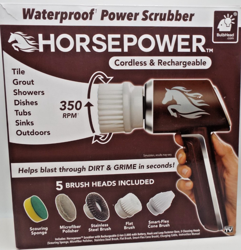 Horsepower Waterproof Power Scrubber Cordless and Rechargeable NIB