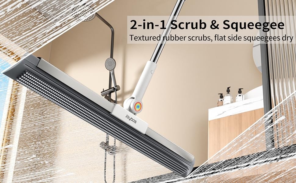 Floor Squeegee for Concrete Floor, Squeegee for Floor with 180° Rotating Head &