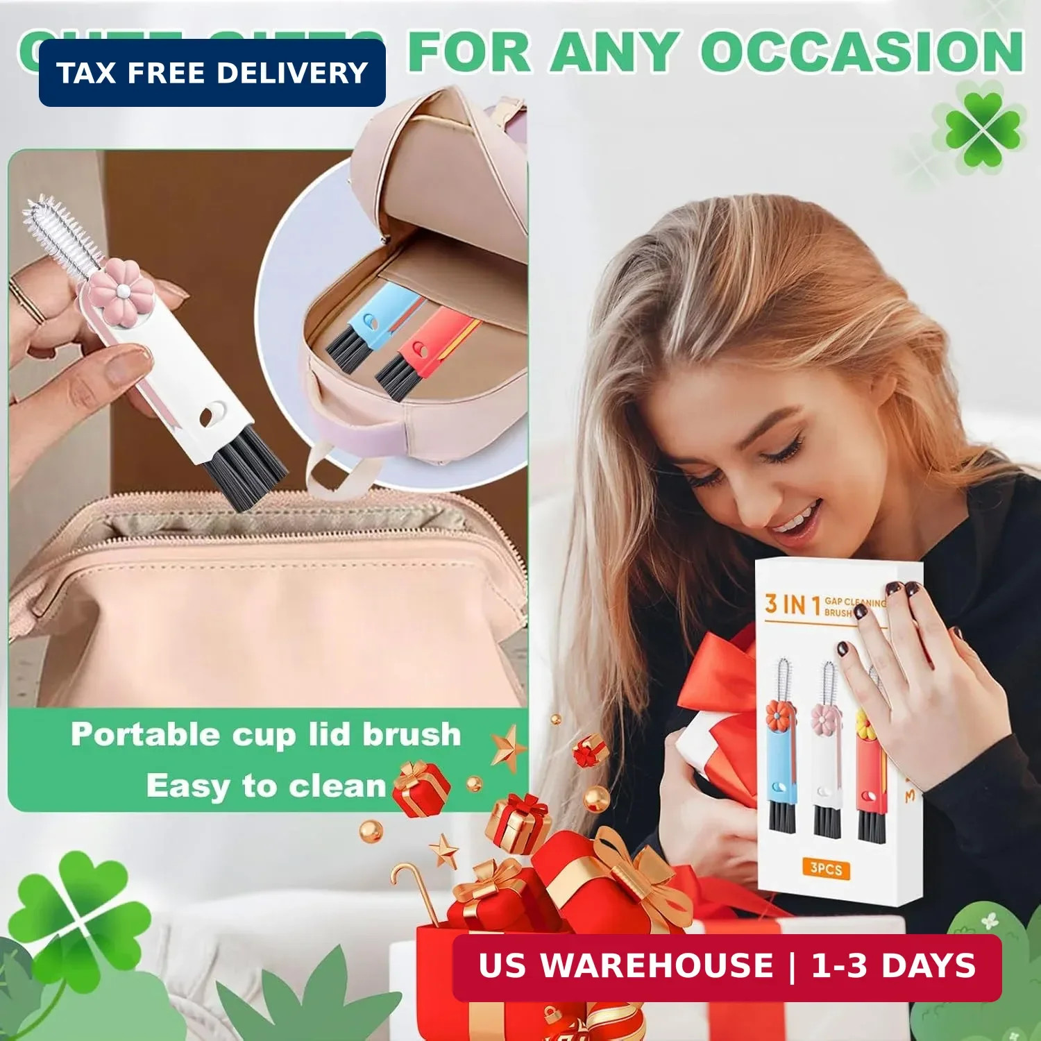 3 in 1 Cup Lid Cleaning Brush, Multifunctional Gap Cleaning Brush, Home Kitchen
