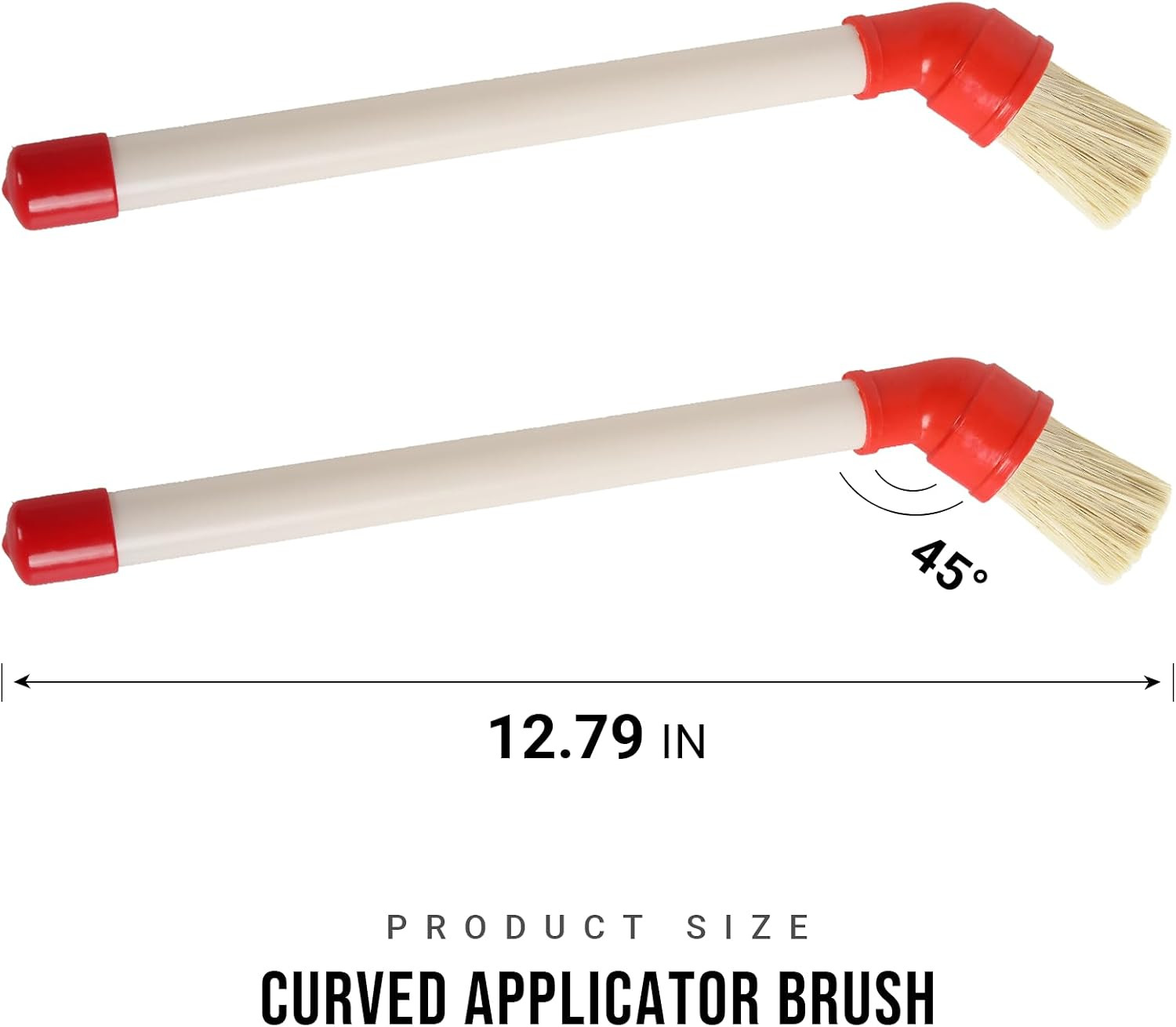 (2-Pack) Curved Applicator Brush for Tire Mounting Paste, 11″ Plastic Handle, 45