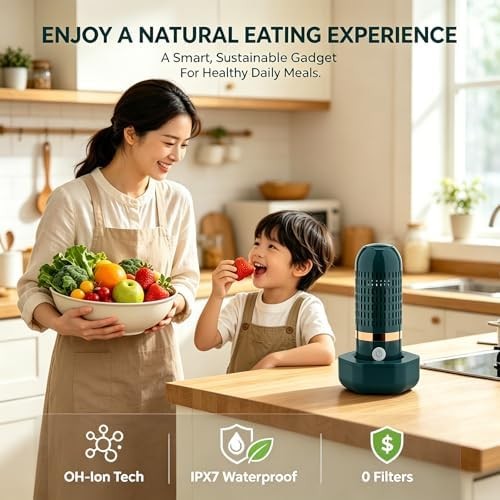 Produce Cleaner – Portable OH-ion Fruit & Vegetable Washer, Deep Cleans Produce,