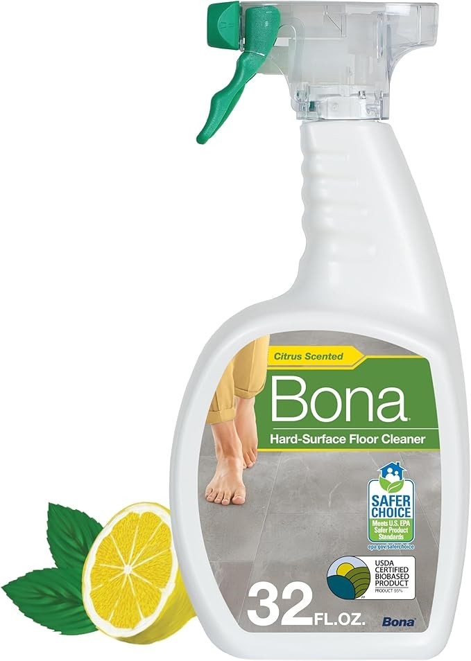 Multi-Surface Floor Cleaner Spray 32 oz Lemon Mint Residue Free For Tile