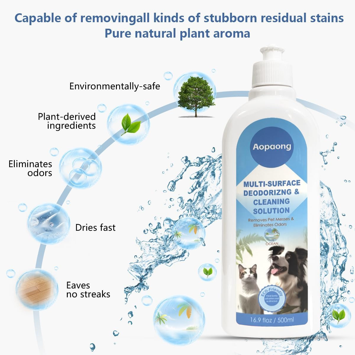 Multi-Surface Floor Cleaning Solution Ocean Scent, Household Floor Cleaner Ca…