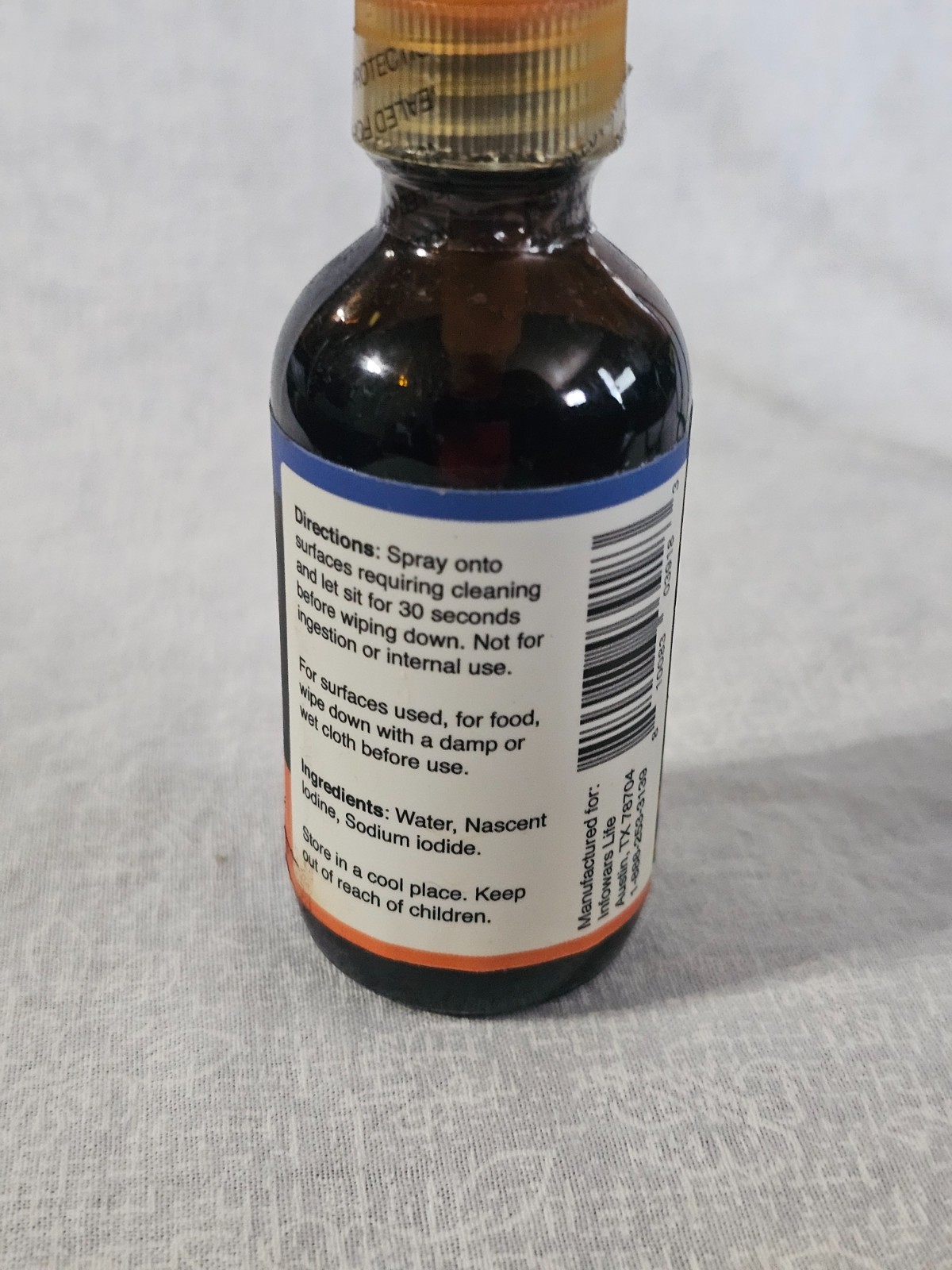 Infowars Nascent Iodine Surface Spray Cleaning Agent 2oz Factory Sealed