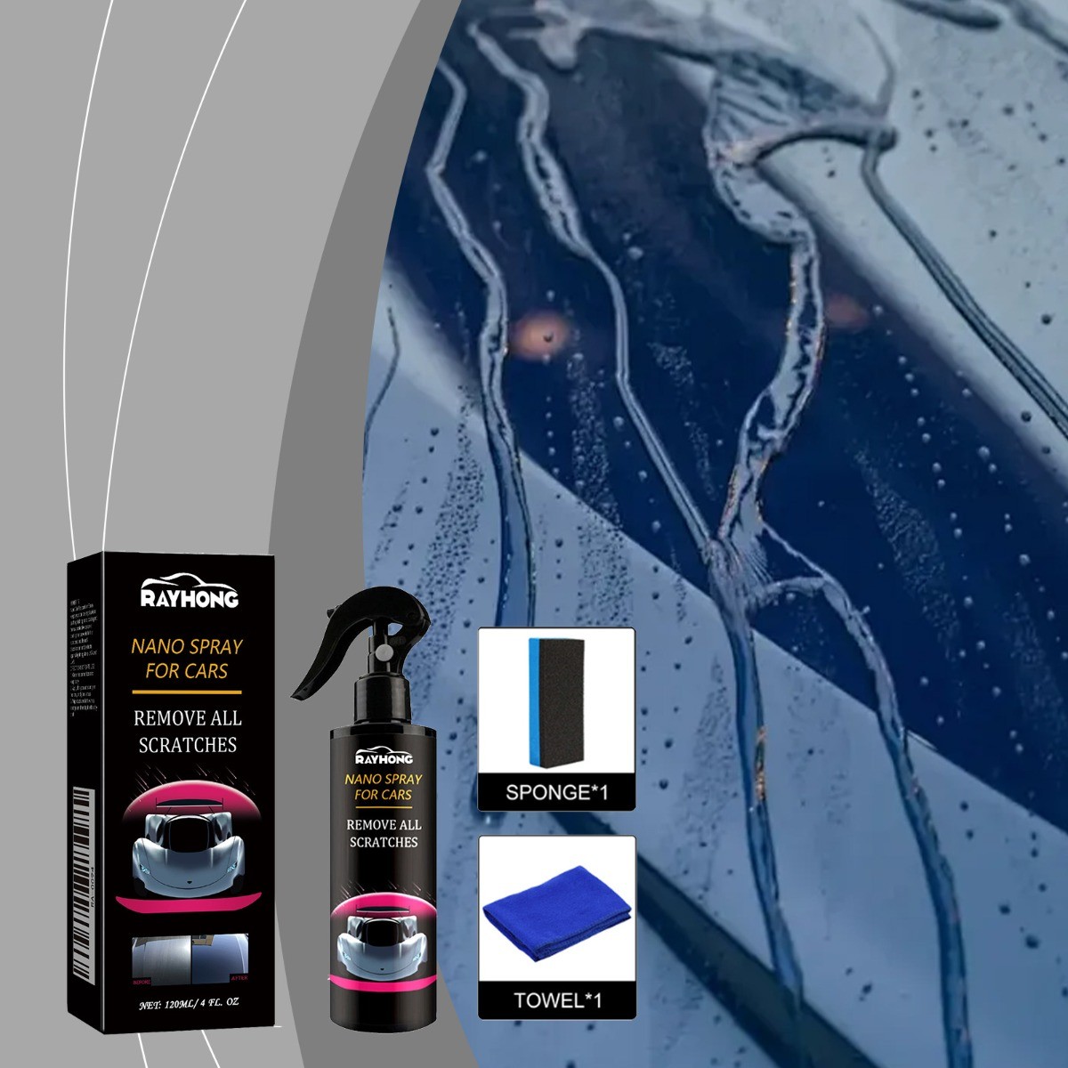Car Paint Coating Spray 120ml Nano Polish Restores Shine & Repairs Scratches