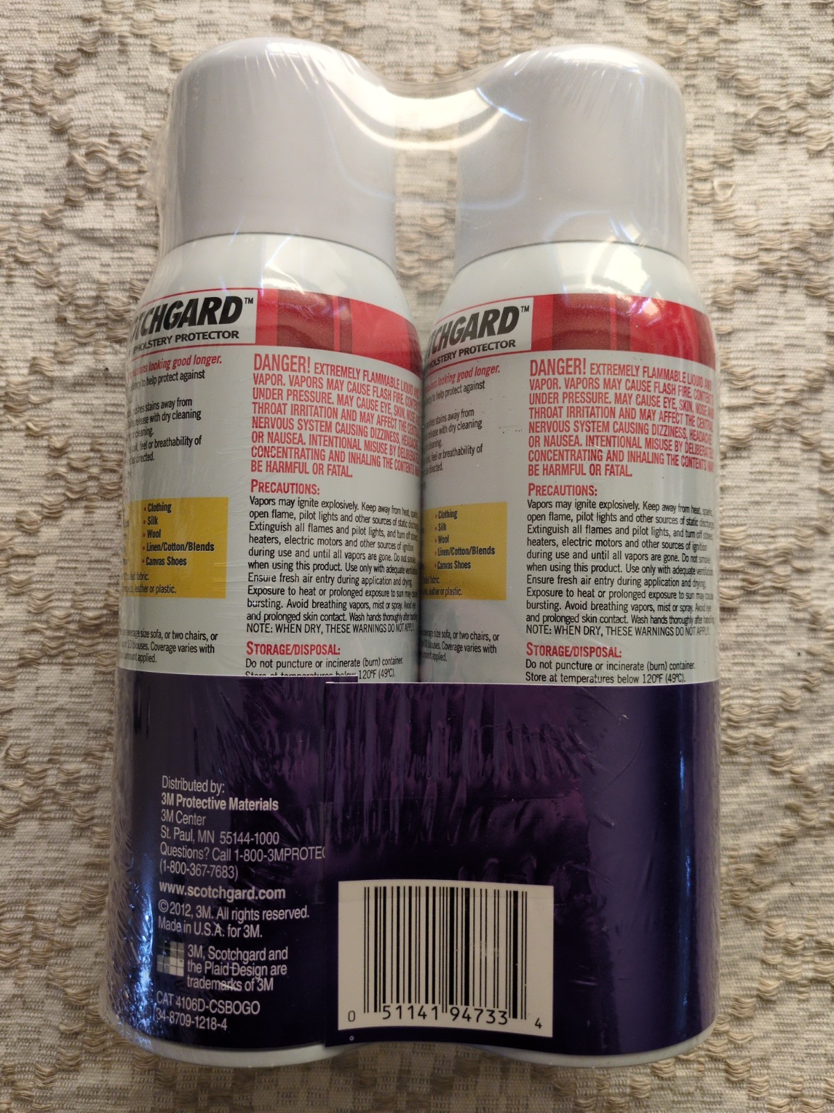 Scotchgard 3M Fabric & Upholstery Protector & Cleaner 2 Pack USA SEALED NEW