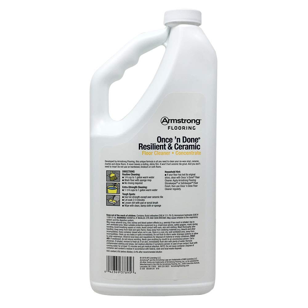 Once’n Done Resilient & Ceramic Floor Cleaner Concentrate 32oz No-Rinse No-Wa…