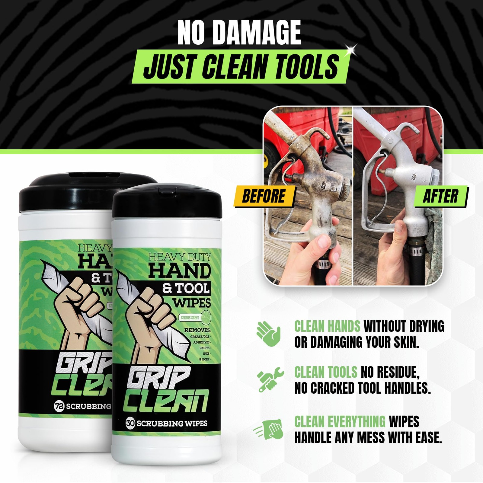 Heavy Duty Hand & Tool Cleaning Wipes – Waterless Hand Cleaner for Mechanics,…