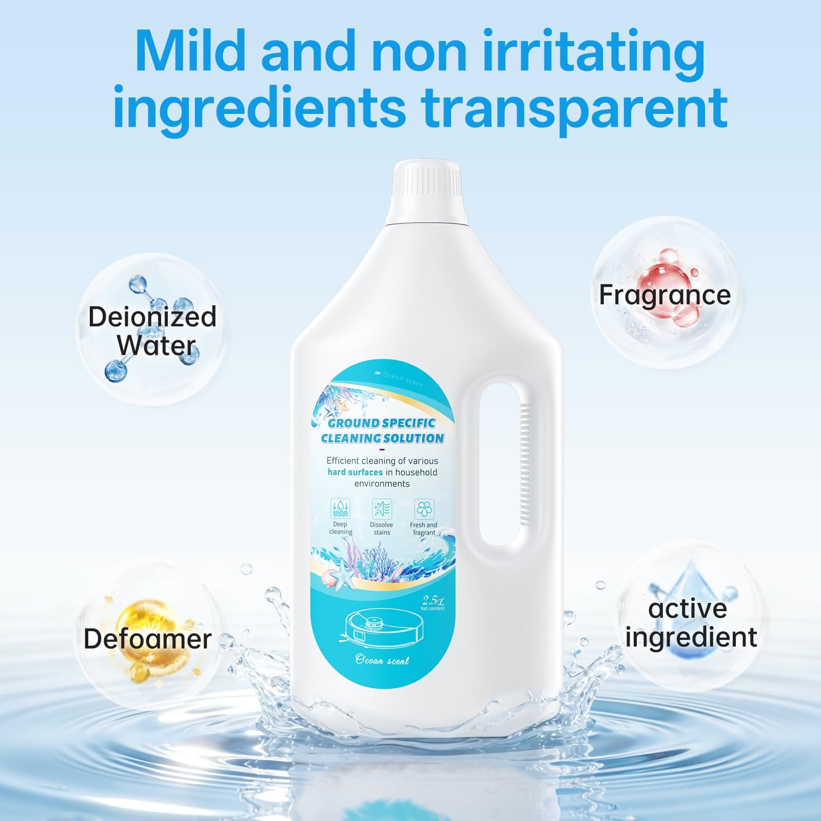 2.5L Fresh Ocean Floor Cleaning Solution suitable with Robot Vacuum