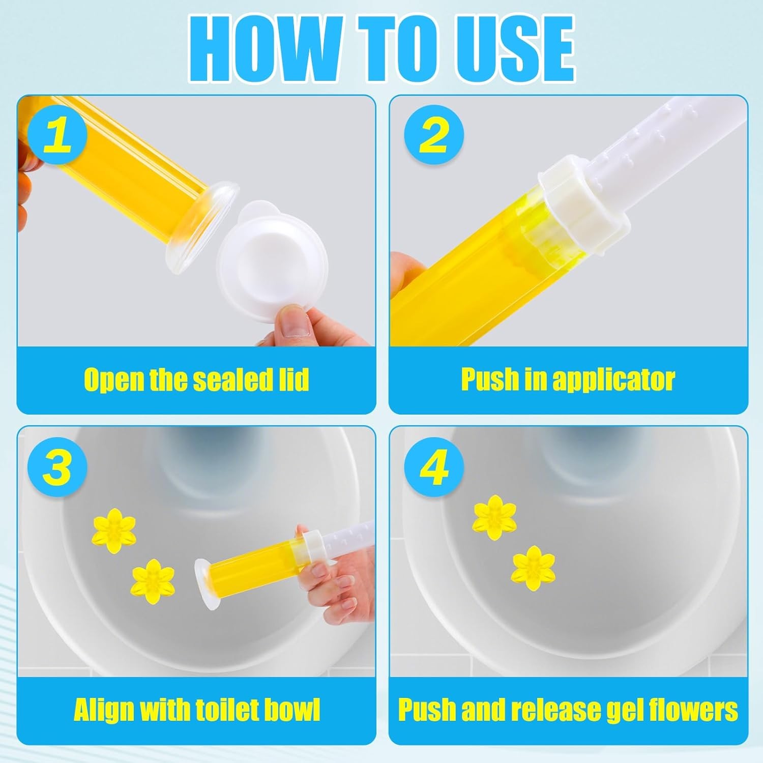 4 Pack Toilet Gel Stamps 48 Count Toilet Bowl Cleaner Gel 4 Scents Fresh