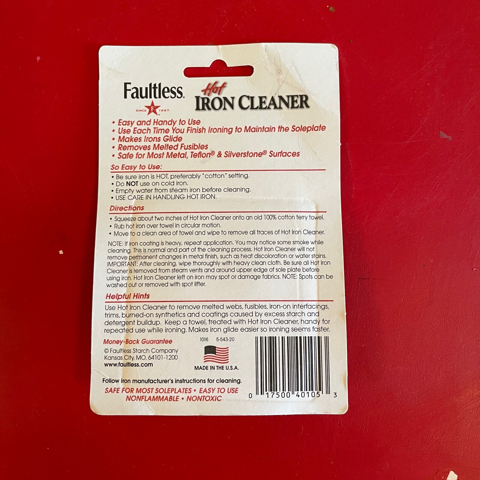 Faultless Hot Iron Cleaner – 2 Pack .17oz tubes .34 OZ total: Flat Curling Steam