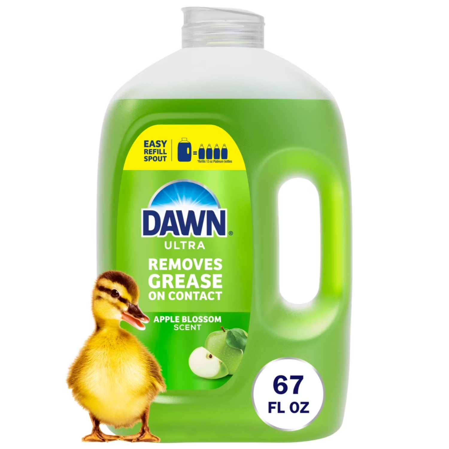 (2 Pack) Dawn Ultra Apple Blossom Dishwashing Liquid Refill Jug Dish Soap, 67 oz